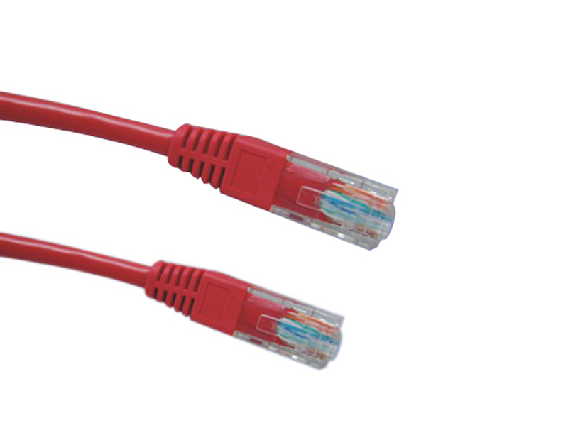 UTP  Cat.5e Patch cord plain molded Red color Copper System Patch Cord