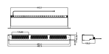 FTP Cat.6 Patch Panel , 24Port Krone IDC Copper System Patch Panel