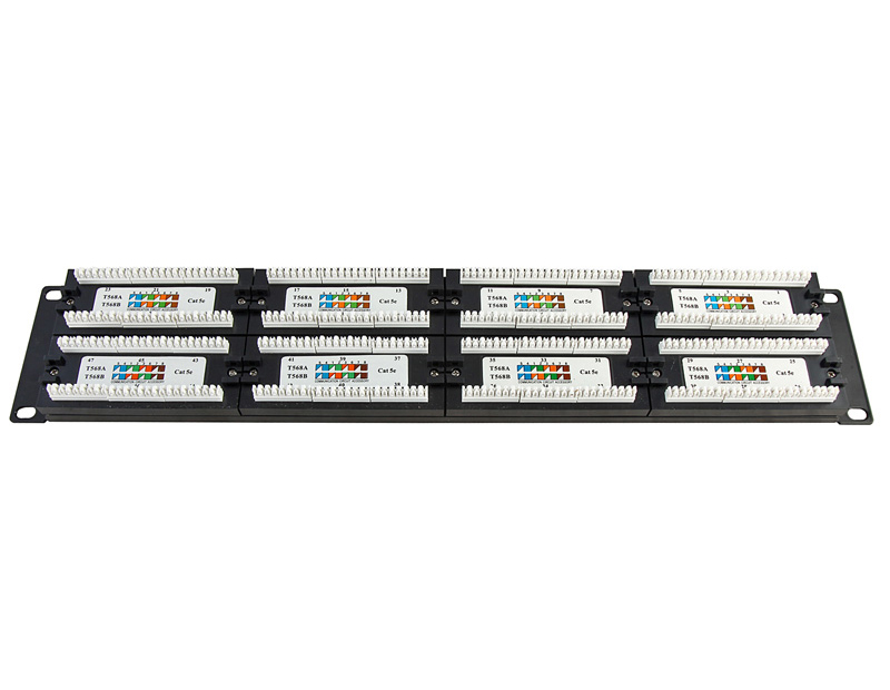 UTP Cat.5e Patch Panel 48Port dual use IDC with Back bar  Copper System Patch Panel