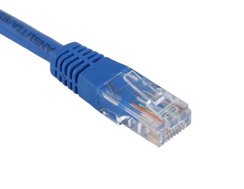 UTP Cat.6A Patch cord Plain molded Blue color Copper System Patch Cord